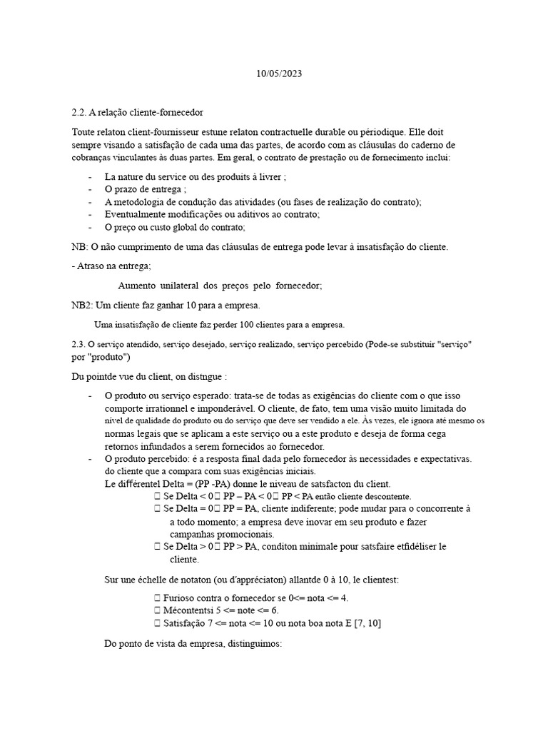 Relação Cliente-Fornecedor e Satisfação | PDF | Mercado (economia ...