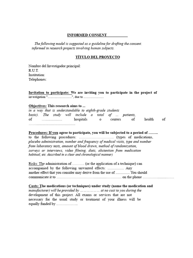 New Informed Consent Format | PDF | Informed Consent | Health Care