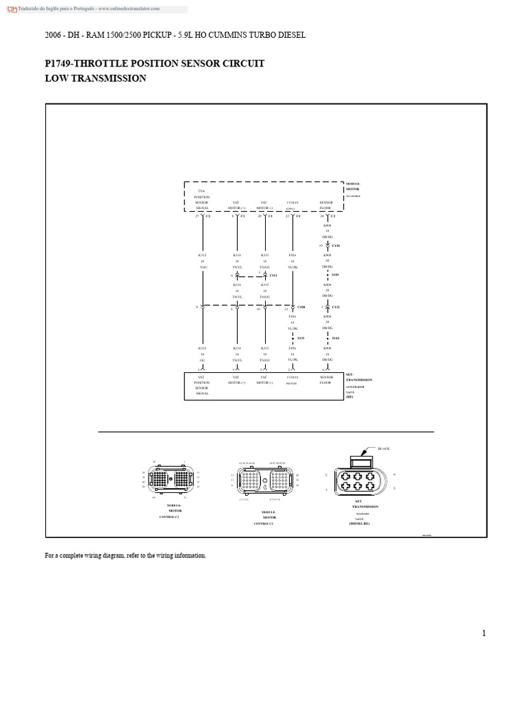 p1749 Transmission Throttle Circuit Low. | PDF | Throttle | Electricity