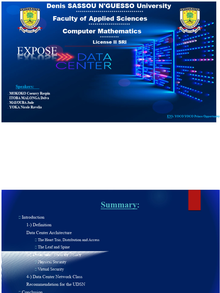 Presentation On The Data Center | PDF | Data Center | Computer Network
