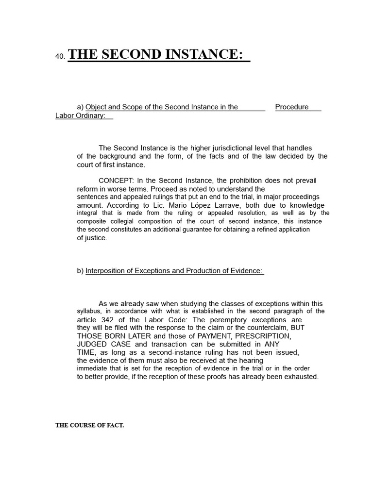 Second Instance of The Guatemalan Labor Process Summary. | PDF ...