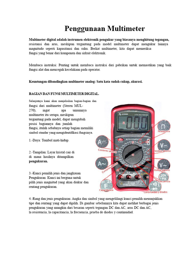 Panduan Lengkap Menggunakan Multimeter | PDF