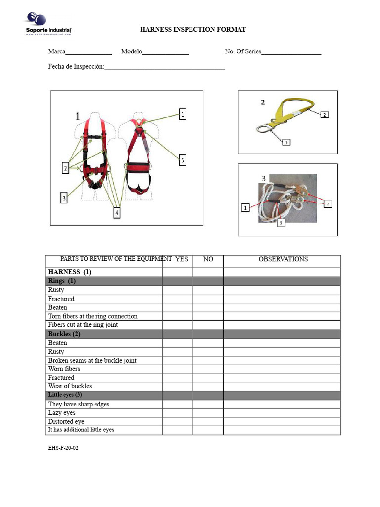 Inspection of Harness EHS-F-20-02 | PDF