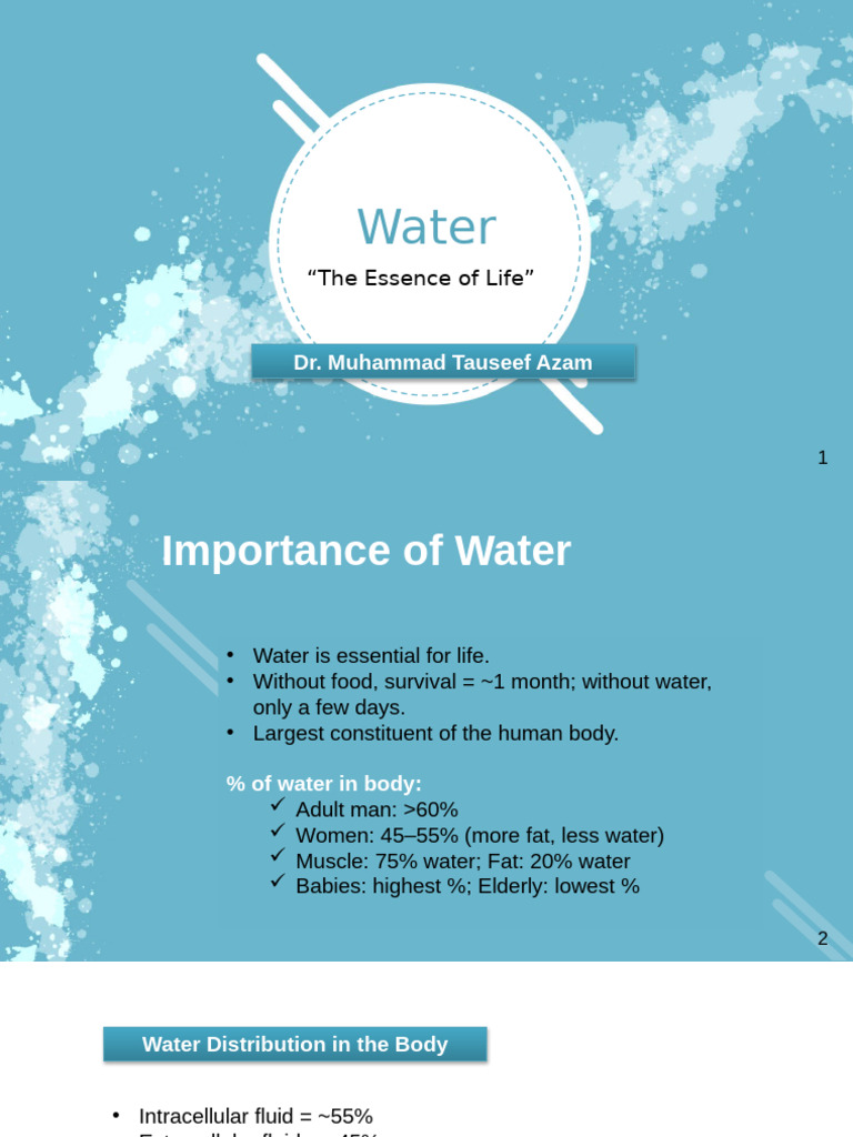 Importance and Benefits of Water | PDF | Dehydration | Medical Specialties