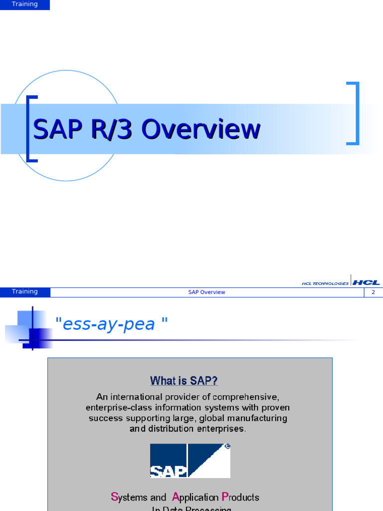SAP R/3 Training Overview and Modules | PDF | Ibm Db2 | Databases