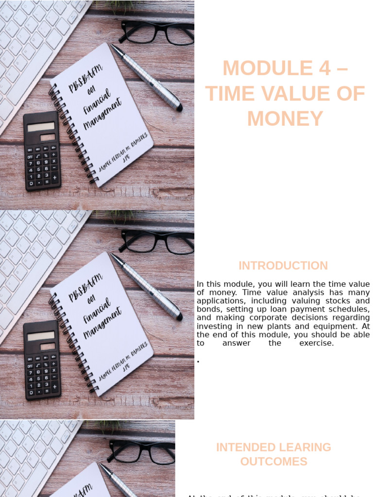 Module 4 - Time Value of Money - Part 1 | PDF | Present Value | Interest