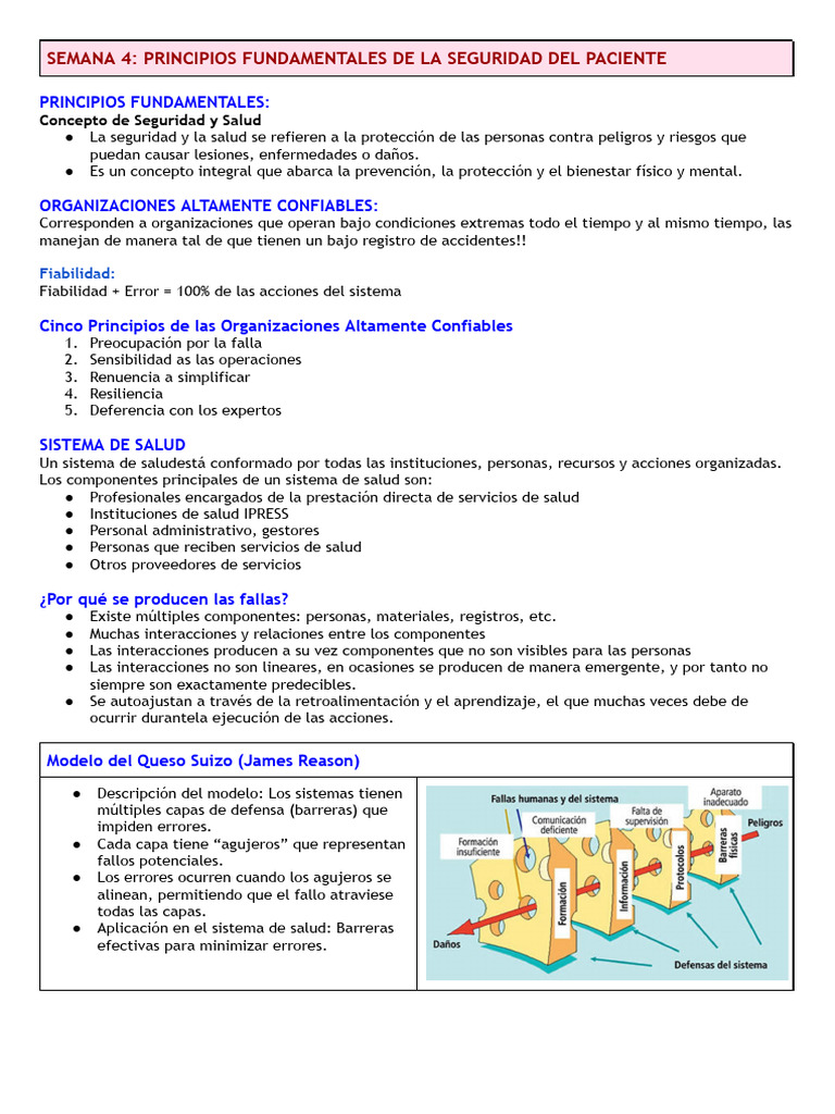 Seguridad Del Paciente - Semana 4 | PDF | Cuidado de la salud ...