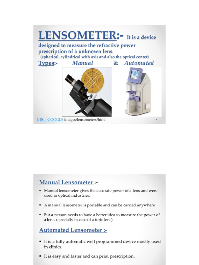 Lensometer | PDF