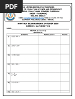 Standard Four Mathematics Exam 2025 | PDF | Mathematics | Arithmetic