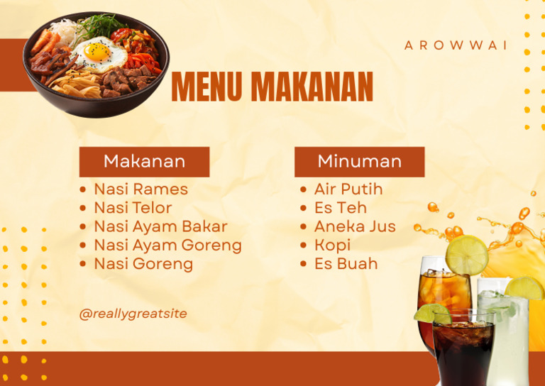 Oranye Dan Kuning Modern Menu Makanan A3 Landscape - 20251129 - 144147 ...