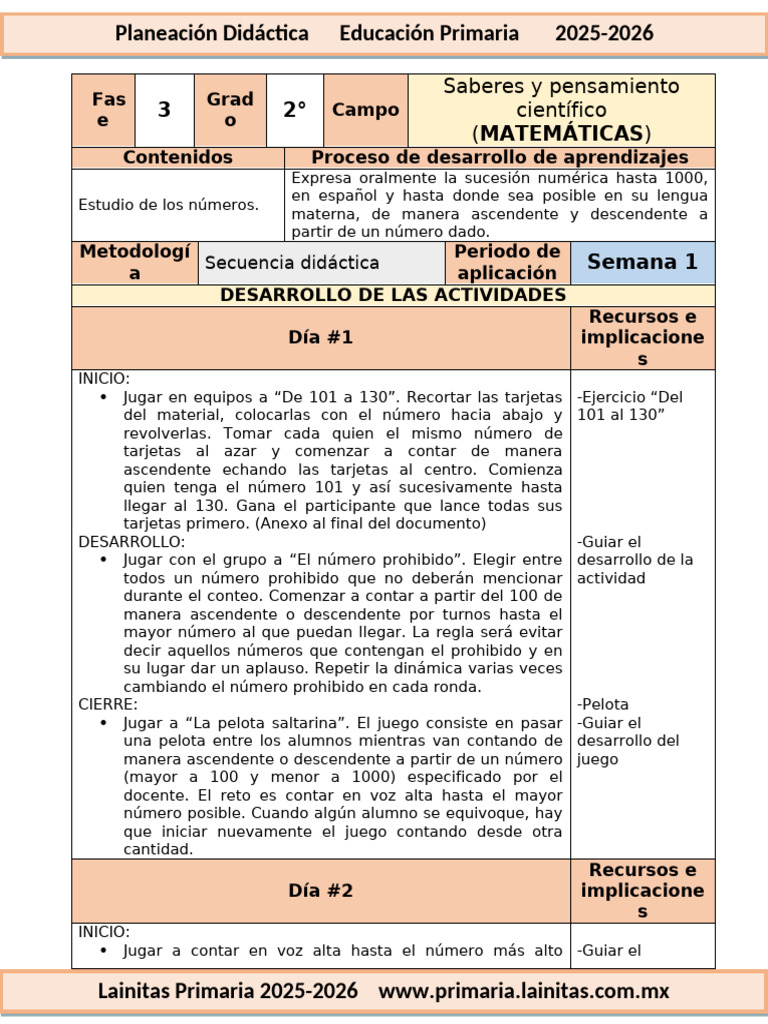 Planeación Didáctica Primaria 2025-2026 | PDF | Cognición | Aprendizaje