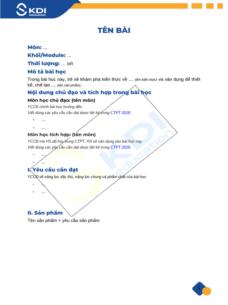 (Template) Giáo Án EDP TH 2025 | PDF