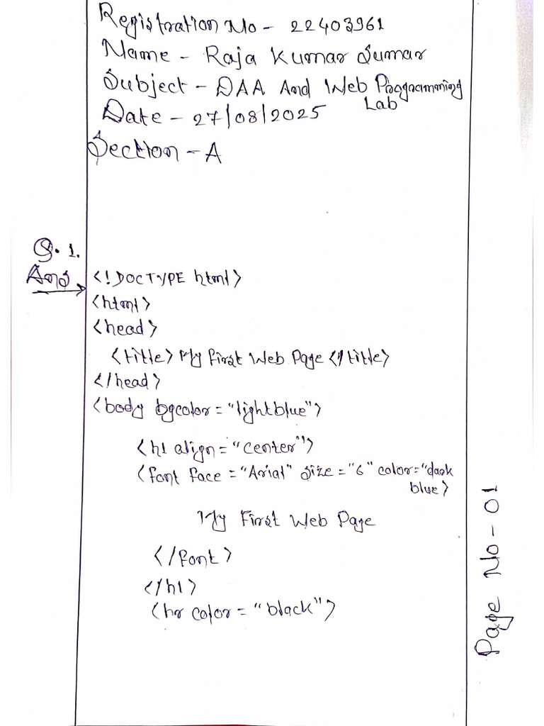 DAA and Web Programming Lab (Raja Kumar Suman) | PDF