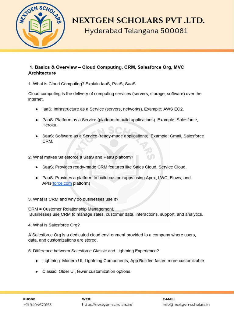 Salesforce Cloud Computing Overview | PDF | Software As A Service ...
