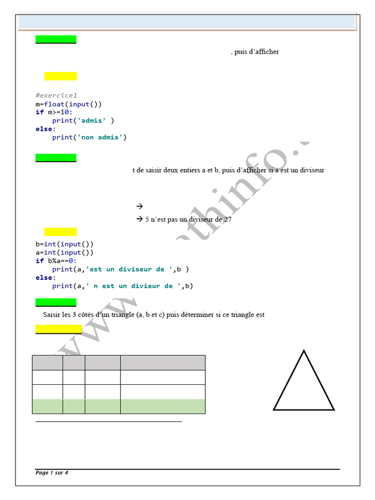Exercices de programmation en Python | PDF | Géométrie | Géométrie ...