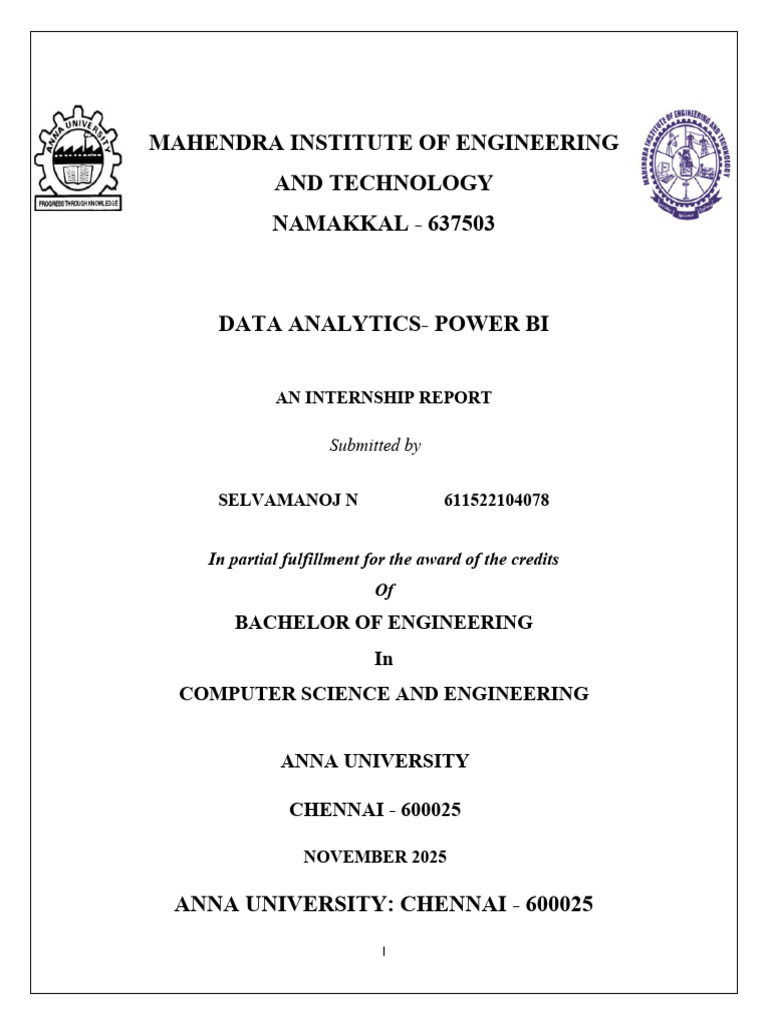 Data Analytics Internship Report: Power BI | PDF | Data Analysis ...