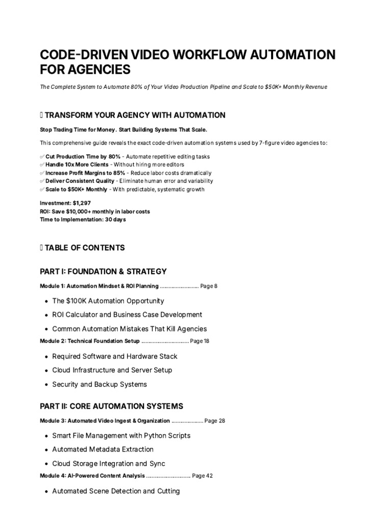 Automate Video Production for $50K+ Revenue | PDF | Automation | Cloud ...