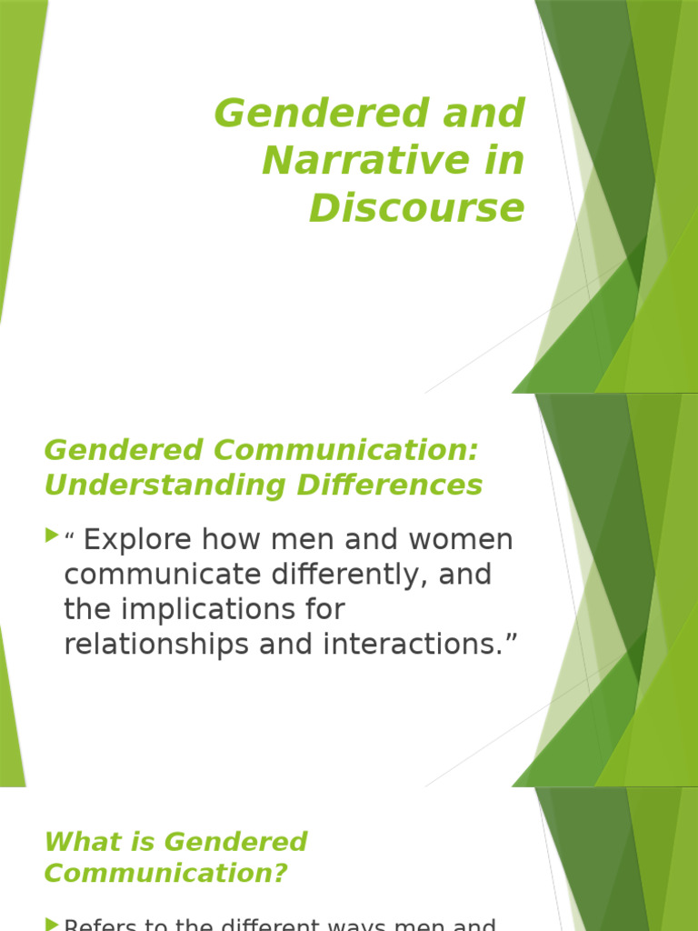 Gendered and Narrative in Discourse | PDF