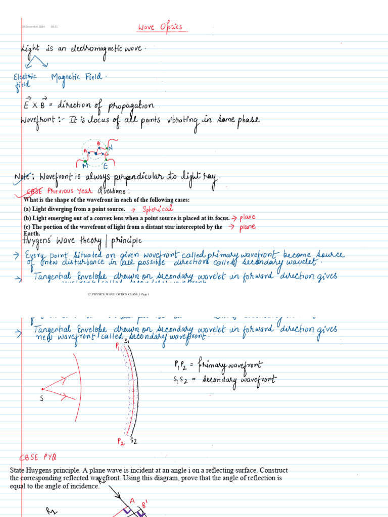 Wavefront Shapes in Optics Explained | PDF | Wavelength | Light