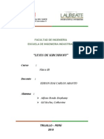 "Leyes de Kirchhoff": Facultad de Ingenieria Escuela de Ingenieria Industrial