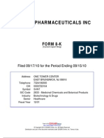 Savient Pharmaceuticals Inc: Form 8-K