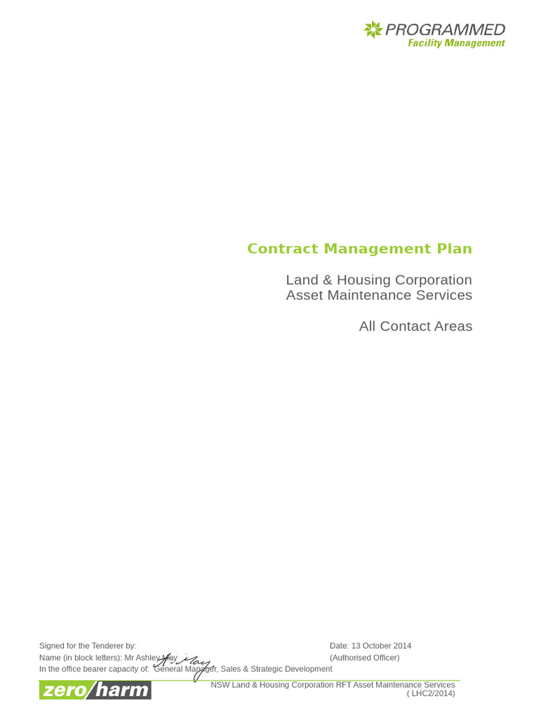LAHC Response X.X Contract Management Plan - MH Comment - FINAL | PDF ...