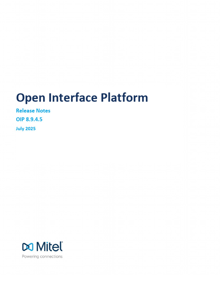 OIP 8.9.4.5 Release Notes Overview | PDF | Microsoft Windows | Computing