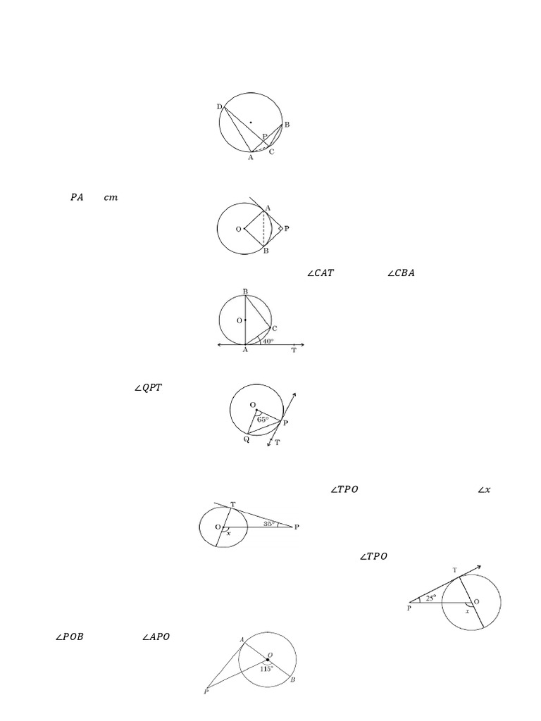 Circles Worksheet for Class 10 | PDF | Circle | Angle