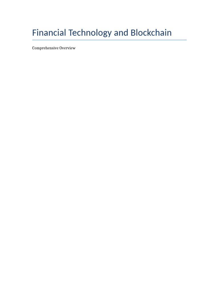 Financial Technology and Blockchain | PDF