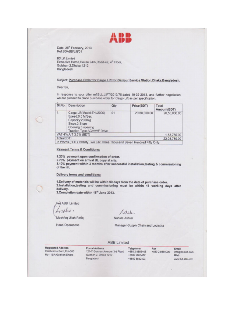 Work Order of Different Company | PDF