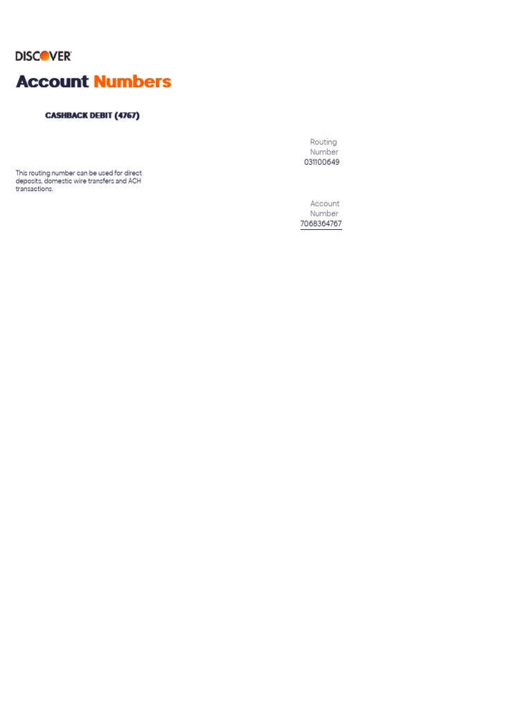 Cashback Debit Account Details | PDF