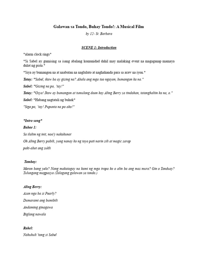 Musical Play Script St. Barbara | PDF