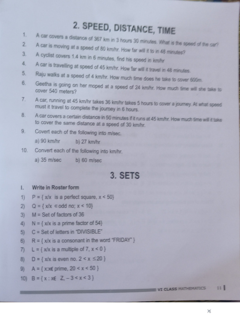 Speed Distance Time Revision S | PDF