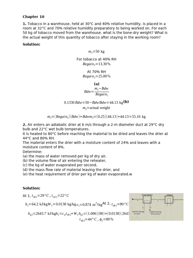 Tobacco and Air Drying Calculations | PDF | Humidity | Clothes Dryer