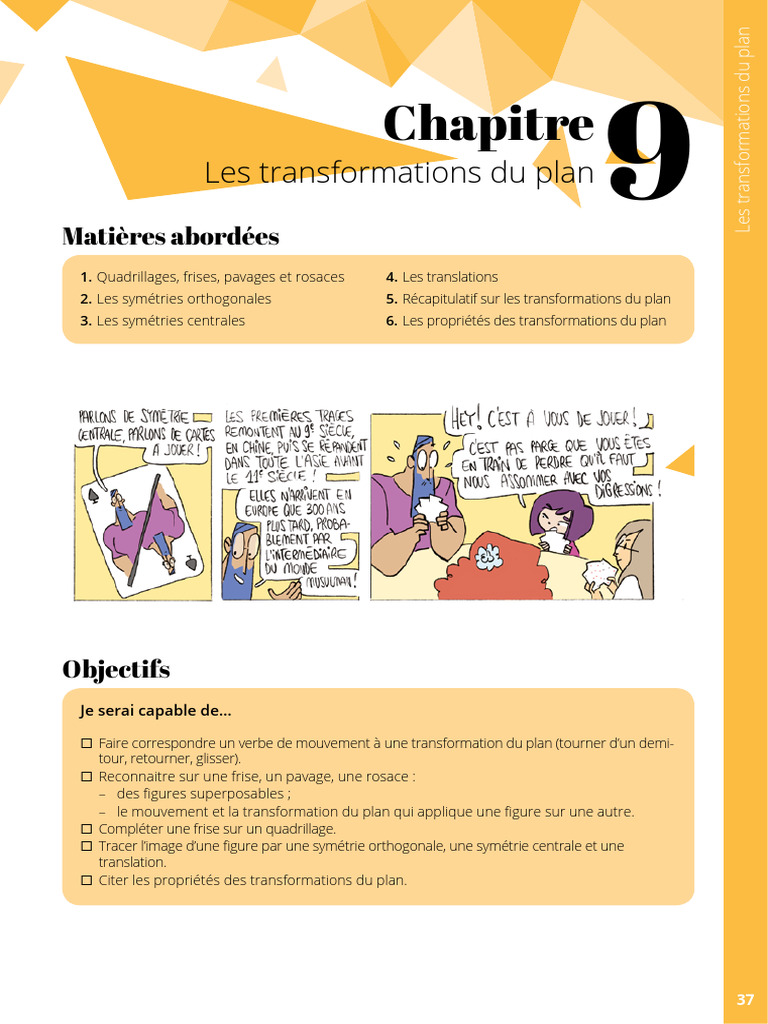Transformations du plan : Symétries et Motifs | PDF | Perpendicularité ...
