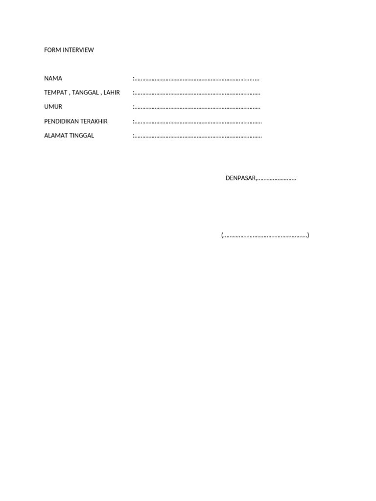 Form Interview | PDF