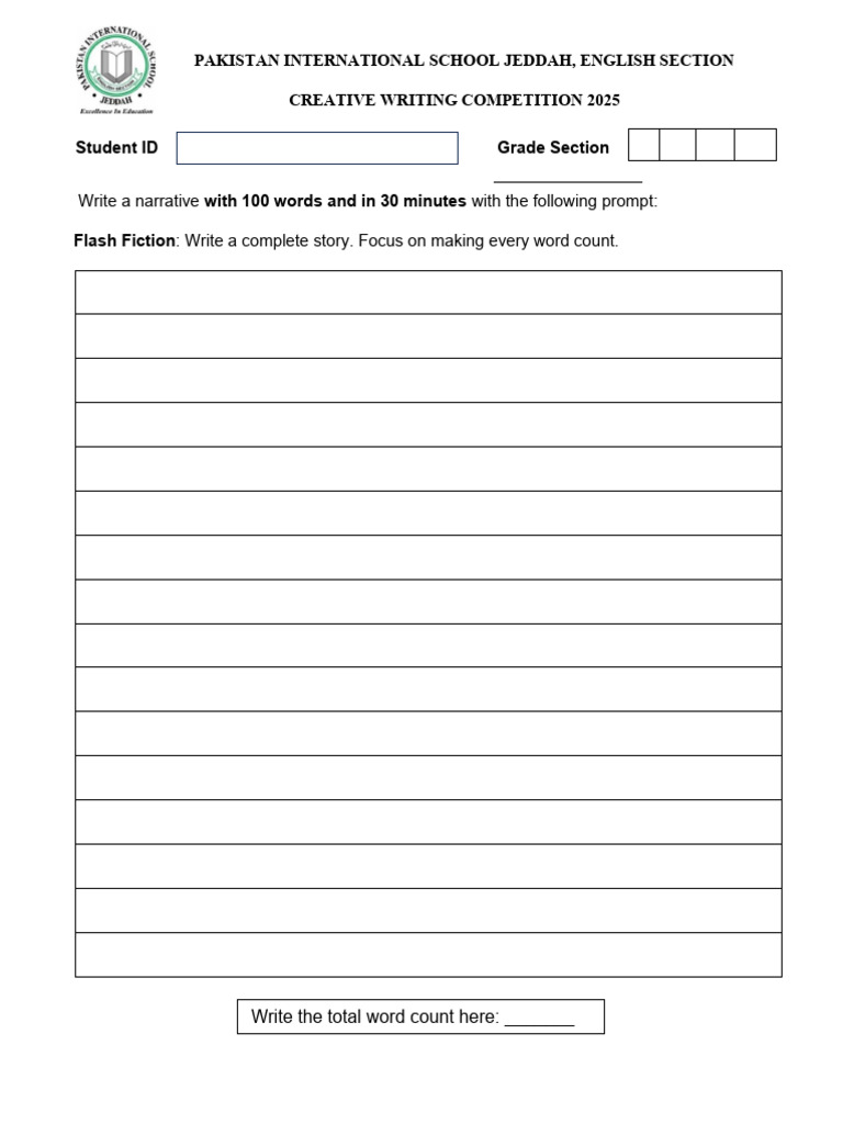Creative Writing Competition 2025 Guide | PDF