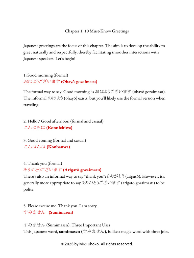 2 - Chapter-1.10-Must-Know-Greetings | PDF