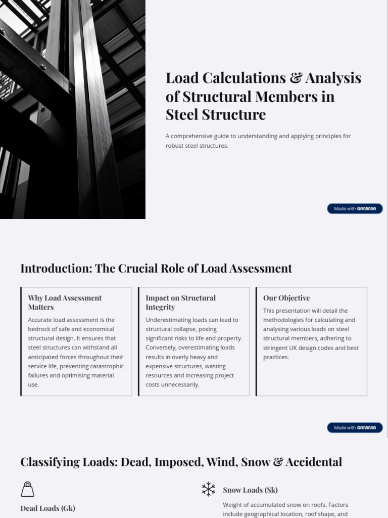 Steel Structure Load Analysis Guide | PDF | Structural Load | Beam ...