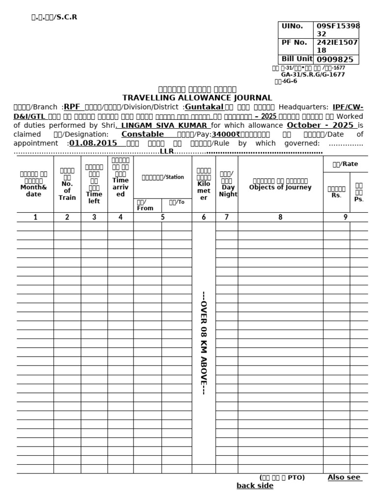 Travelling Allowance | PDF