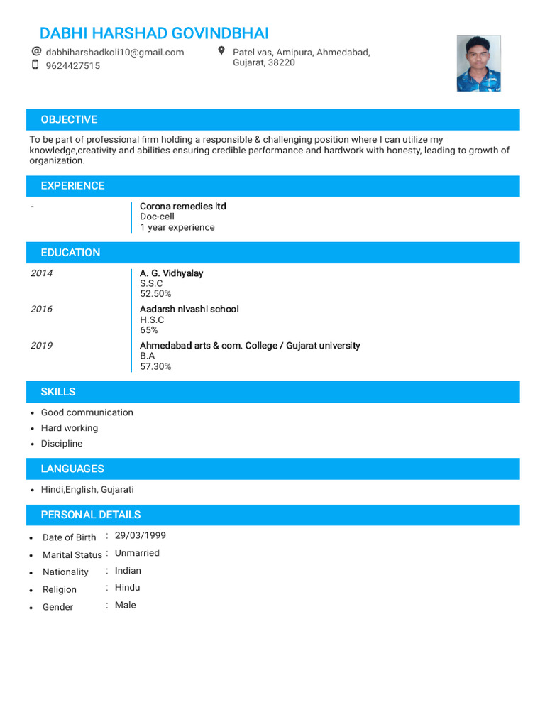 PH Dabhi CV | PDF