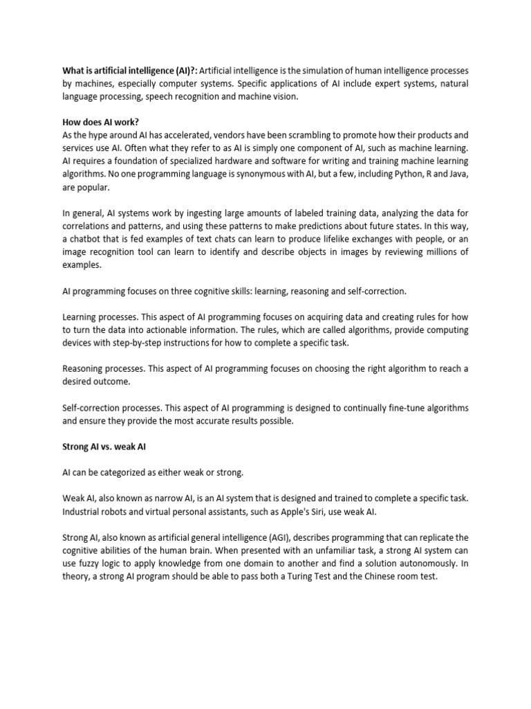 AI Lecture - Reading Material For Students | PDF | Artificial ...