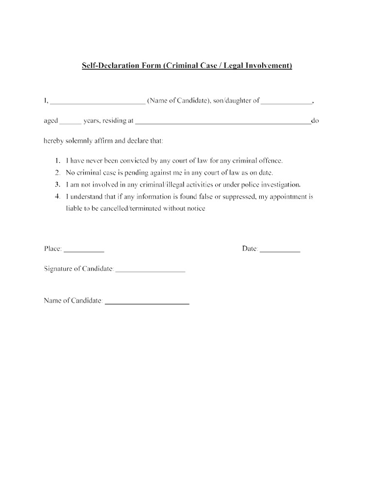 Self Decleration | PDF