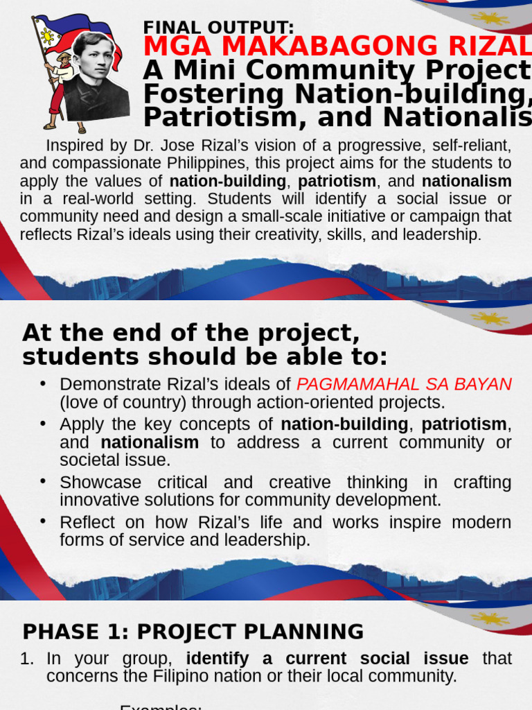 Rizal-Inspired Community Project Guide | PDF