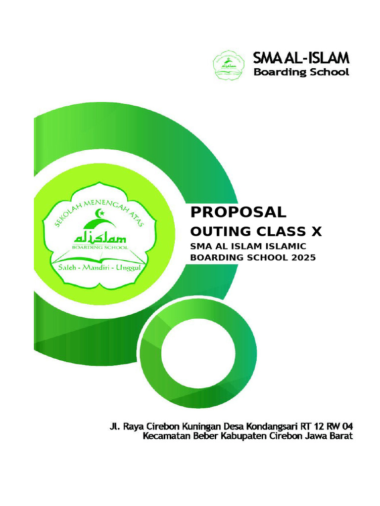 Proposal Outing Class X SMA Al-Islam 2025 | PDF