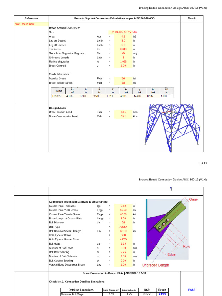 Aisc Asd Angle Bolt Si | PDF | Stress (Mechanics) | Screw