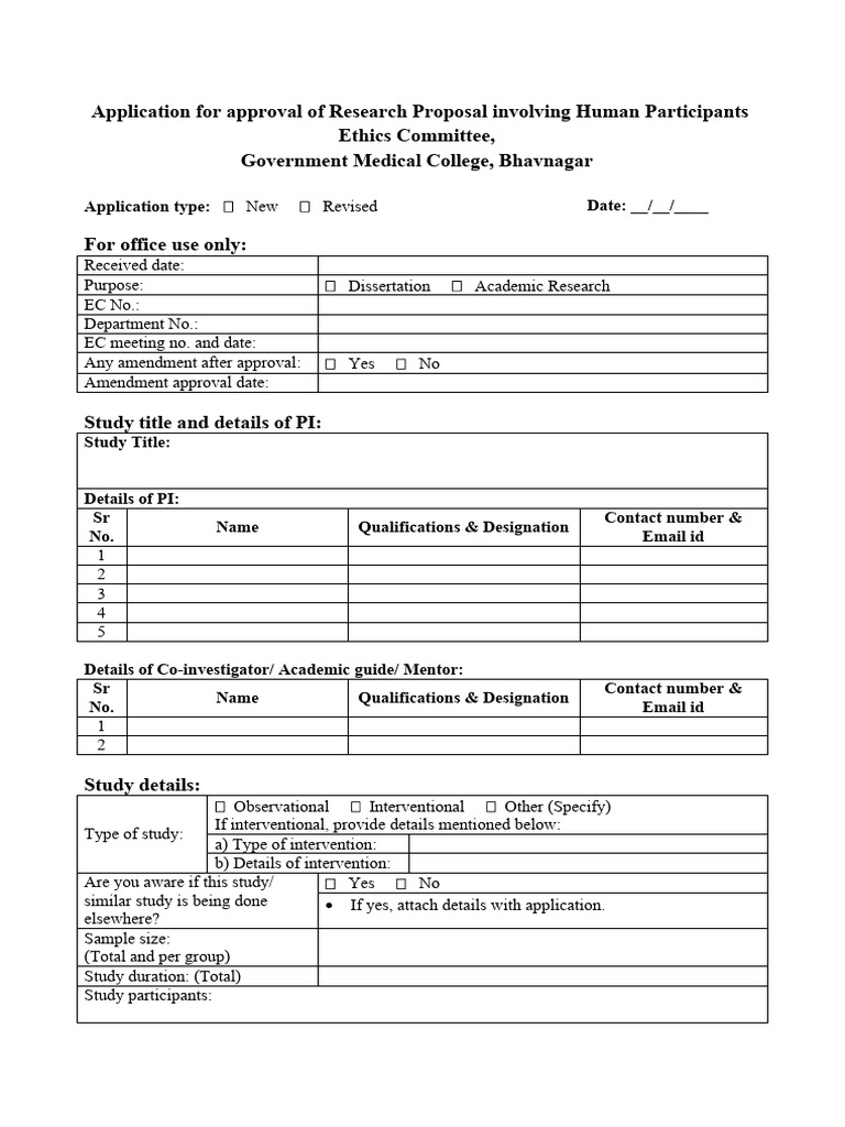 Research Proposal Ethics Application | PDF | Informed Consent | Health Care