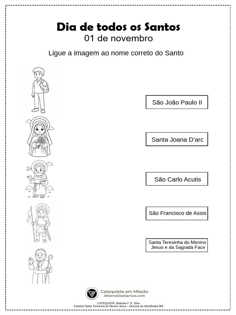 Santos e suas Imagens: Atividade Catequese | PDF