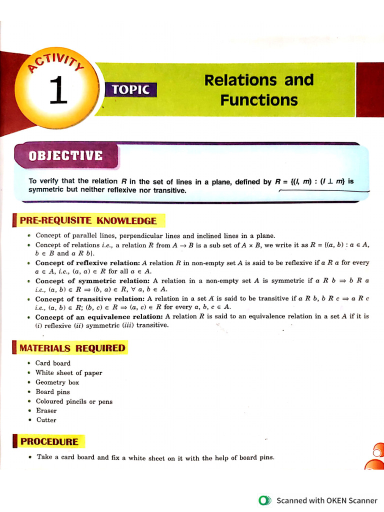 Maths Activity Term1 Class 12 | PDF