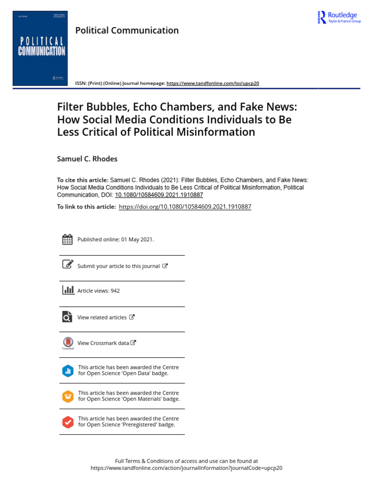 Impact of Social Media on Political Misinformation | PDF | Cognition ...
